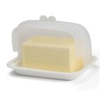 Beurrier avec couvercle grand r�cipient en plastique pour cuisine blanc bo�te a beurre pour frigo et ...