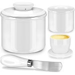 Beurrier a eau, beurrier franais en cramique avec couvercle et couteau a beurre, cloche de beurre en ...