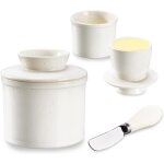 Beurrier a eau, beurrier franais en cramique avec couvercle et couteau a beurre, cloche a beurre refroidi ...