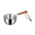 Beurrier a fond plat en acier inoxydable, petit pot pour fondre le beurre et l'huile