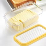Beurrier en plastique avec coupe, couvercle, trancheur, conteneur de conservation du beurre frais, bote ...