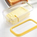 Beurrier en plastique avec couvercle, garde - beurre, rcipient de stockage, coupe trancheur, idal pour ...