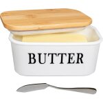 Beurrier porcelaine et couvercle - 250g butter bote rcipient avec couteau a beurre avec bague d'tanchit ...