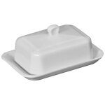 Beurrier rectangulaire 250g - porcelaine - blanc