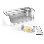 Beurrier rotatif avec couteau et couvercle herm�tique - blanc