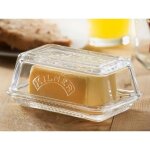 Beurrier en verre 2 pi�ces 17x10cm