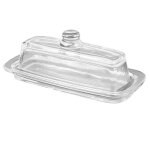 Beurrier en verre avec couvercle plat a fromage a la crme beurrier clair beurre