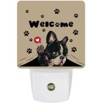 Bienvenue mignon chien et patte de chien vintage led veilleuse avec capteurs crpuscule a l'aube, dcoration ...