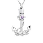 Bijoux d'urne pour hommes, collier d'ancre pour cendres avec pierre de naissance bleue, pendentif souvenir ... Bijoux d'urne pour hommes, collier d'ancre pour cendres avec pierre de naissance bleue, pendentif souvenir ...