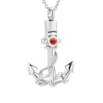 Bijoux d'urne pour hommes, collier d'ancre pour cendres avec pierre de naissance bleue, pendentif souvenir ...