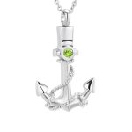 Bijoux d'urne pour hommes, collier d'ancre pour cendres avec pierre de naissance bleue, pendentif souvenir ... Bijoux d'urne pour hommes, collier d'ancre pour cendres avec pierre de naissance bleue, pendentif souvenir ...