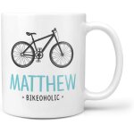 Bike bicycle cycle cycling for him personalised gift name text names ceramic mug