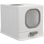Bin bac litire chat ferm: maison de toilette pour chats xxl anti odeur - caisse litire ferme grande ...