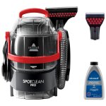 Bissell spotclean pro machine de nettoyage de tapis a la main profond noir, rouge et transparent