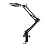Bivgocls - led lampe loupe 10x avec pince - 3 modes de couleur gradation en continu - lampe a bras pivotant ...