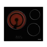 Bk plaques vitroc�ramiques mod�le td 6003 3 zones de cuisson haute lumi�re largeur 59 cm 9 niveaux r�glables ...