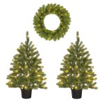 Black box trees nagoya coffret sapin de no�l et couronne - 2 sapins de no�l artificiels en 1 couronne ...
