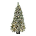 Black box trees vandans sapin de noel led vert givre blanc chaud 70l 178 tips batterie et minuteur - ...