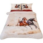 Blanc noir cheval courant parures de lit pour personnes, pi��ces hiver automne housse de couette avec ...