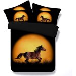 Blanc noir cheval courant parures de lit pour personnes, pi��ces hiver automne housse de couette avec ...