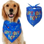 (bleu)bandana chien pour anniversaire, echarpes chien chat ajustable foulard triangle dcaration pour ...