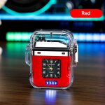 (bleu ciel) briquet �lectronique double usb � coque transparente, type c, charge rapide, �clairage cob, ...