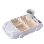 Bleu - ensemble de vaisselle de voiture de dessin anim cratif pour bb, assiette en fibre de bambou, ...