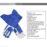 L - bleu - gants en cuir pour animaux domestiques, anti morsure, pour le toilettage des chiens, des chats, ...