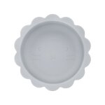 Bleu gris - ensemble de couverts en silicone avec logo personnalis pour bb, bol de discussion mignon, ...