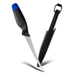 Bleu noir - couteau a désosser incurvé en acier inoxydable 3cr14, couteau a filet extérieur avec etui ... Bleu noir - couteau a désosser incurvé en acier inoxydable 3cr14, couteau a filet extérieur avec etui ...