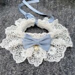 (bleu)petit bavoir broderie triangle vtements a la mode costume avec rglable scraft bavoirs pour animaux ...