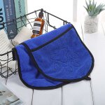 Bleu profond serviette pour chien, peignoir pour chien serviette bain super absorbante douche s�chage ...