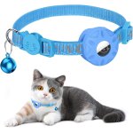 Bleu - le traceur n'est pas inclus collier airtag pour chat, collier r�fl�chissant pour chat avec fermeture ...