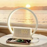 Blonbar r�veil lumineux - lampe imitant lever du soleil, 3 luminosit�s, 10 sons naturels, port usb, veilleuse ...