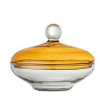 Bloomingville - jarre avec couvercle en verre jaune danni - jaune