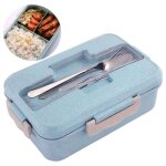 Boîte a bento de sécurité en blé naturel 1000ml, avec baguettes, cuillère pour goodnice Boîte a bento de sécurité en blé naturel 1000ml, avec baguettes, cuillère pour goodnice
