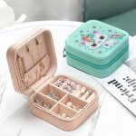 Bo�te de rangement pour bijoux, bricolage, mosa�que strass, bo�te de rangement pour bijoux, kit de peinture ...