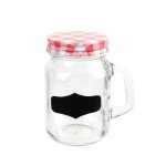 Bocal a poigne et couvercle hermtique - 10 cl - rouge