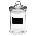 Bocal en verre 1. 2l avec sticker noir
