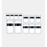 Bodum - lot de 12 bocaux conservation - presso - avec couvercle herm�tique - noir
