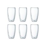 Bodum - 6 verres borosilicats a double paroi 45 cl - transparent
