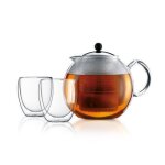 Bodum - assam tea set - k1833 - 16 - thire a piston filtre en plastique - 1, 5 l - 2 verres pavina