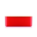 Bodum bistro bo�te � pain grand format avec couvercle en bambou 24 x 37 x 14 cm rouge