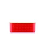 Bodum bistro bo�te � pain petit mod�le rouge avec couvercle bambou 19 x 29 x h 11 cm