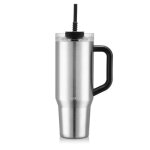 Bodum gobelet de voyage isotherme avec paille, anse et couvercle argent - 1, 2 l