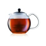Bodum thiere a piston avec anse, couvercle et filtre assam 0, 5 l noir et transparent