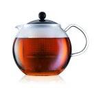 Bodum thiere a piston avec anse, couvercle et filtre assam 1, 5 l noir et transparent