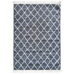 Boho croisillons - tapis en coton avec motifs croisillons en laine �paisse naturel 120 x 170 cm gris ...