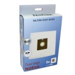 Boite de 5 sacs avec 1 pre filtre coupe / compact / go / force aspirateur (78602600 22422400 fakir nilfisk) ...