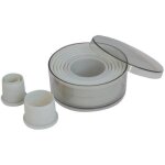 Boite de 9 decoupoirs ronds unis plastiques 2a10cm ht 35
